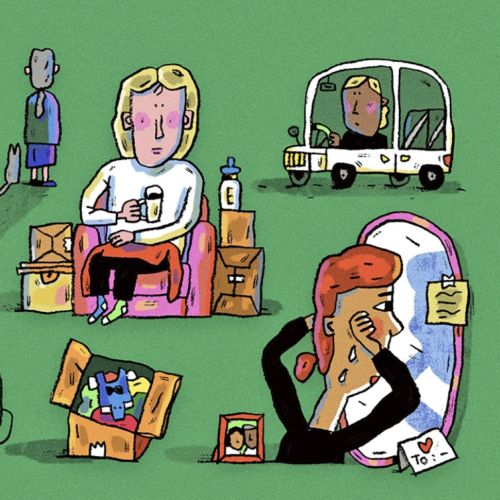 Colorful illustration showing people in different everyday scenarios