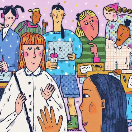 Colorful group communication scene by Cara Wang