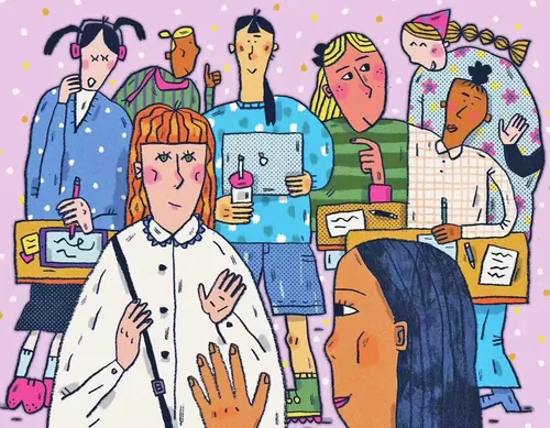 Colorful group communication scene by Cara Wang