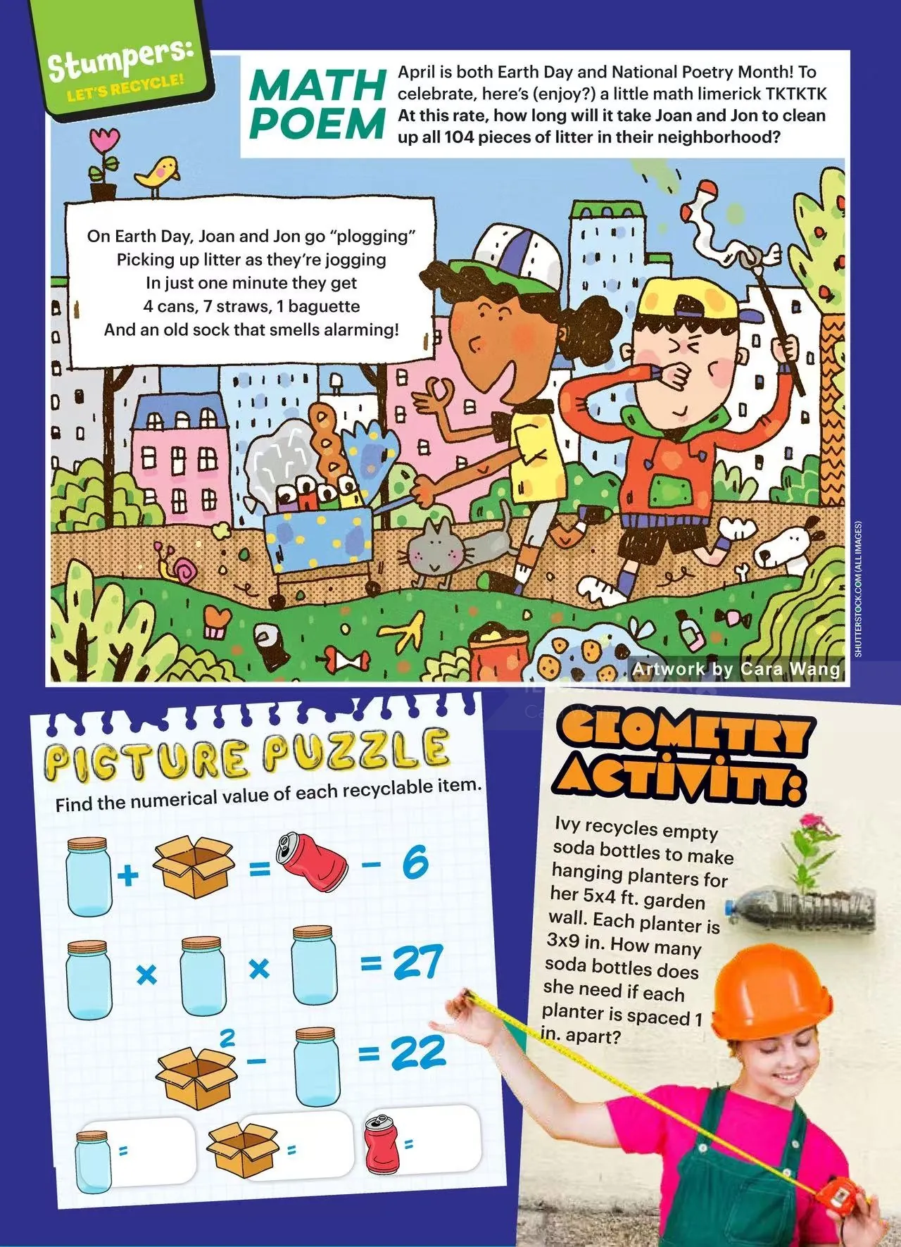 Earth Day kids picking garbage to protect environment by Cara Wang
