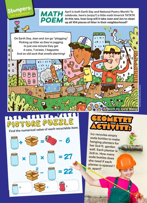 Earth Day kids picking garbage to protect environment by Cara Wang