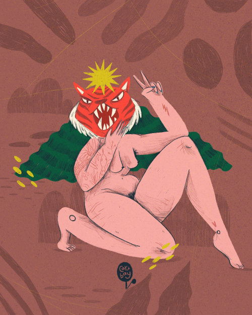 Caribay M. Benavides的野生女性插图