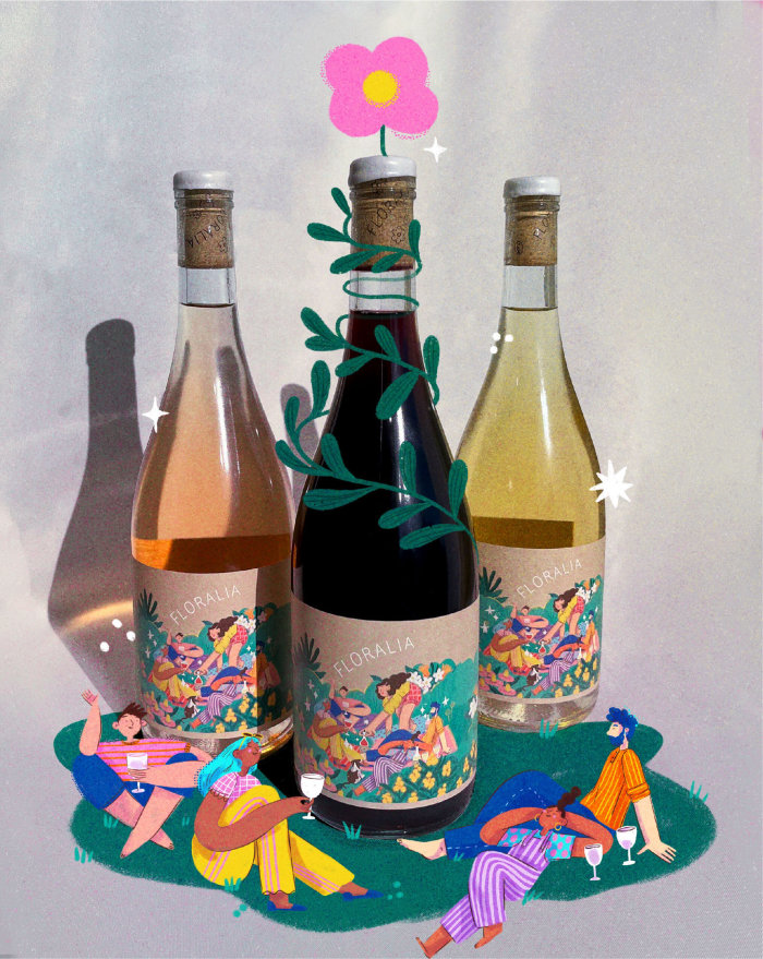 Conception de l&#39;étiquette de vin de Floraria