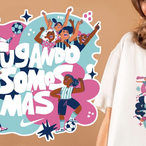 An illustrated t-shirt for the Argentine women's football squad