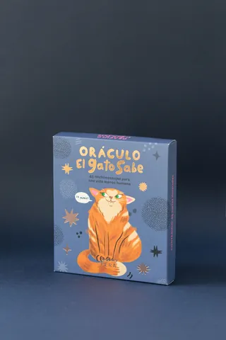Oracle tarot card deck with a wise orange cat on the cover