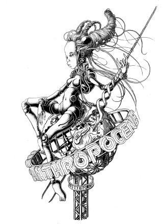 Illustration de lettrage de la déesse de l&#39;Anthropocène