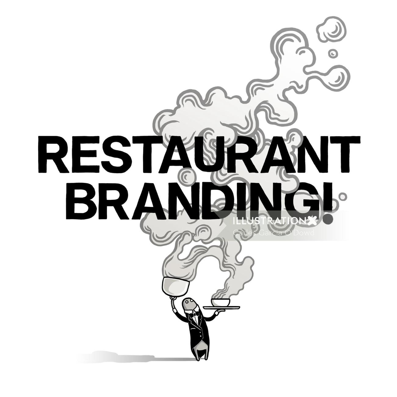 Oeuvre de marque de restaurant pour la campagne de médias sociaux