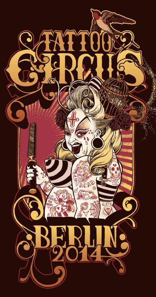 Poster for the 2014 Berlin Tattoo Circus