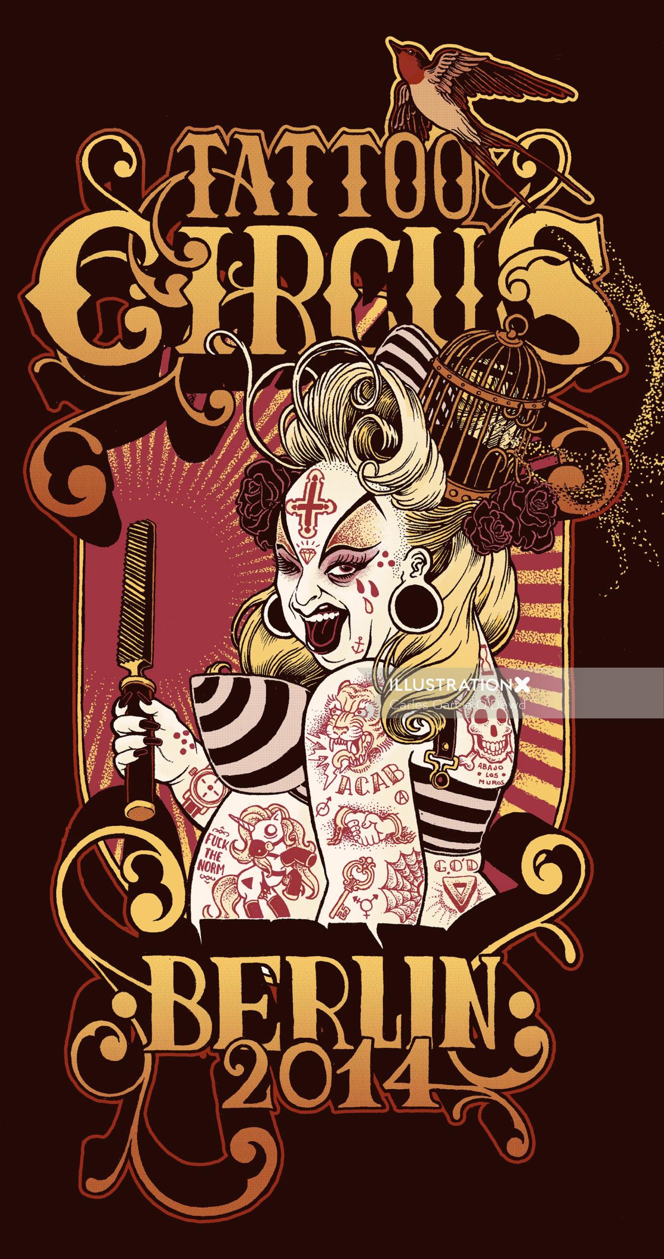 Affiche pour le Berlin Tattoo Circus 2014