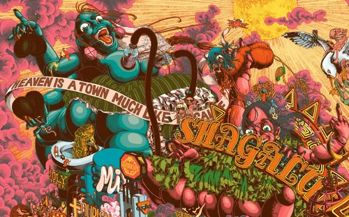 Surreal vibrant cityscape illustration by Carles Garcia O'Dowd