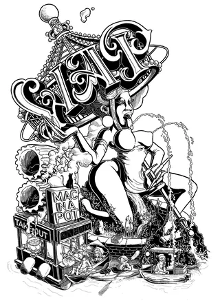 Surreal VAT machine with mechanical and organic parts by Carles Garcia O'Dowd