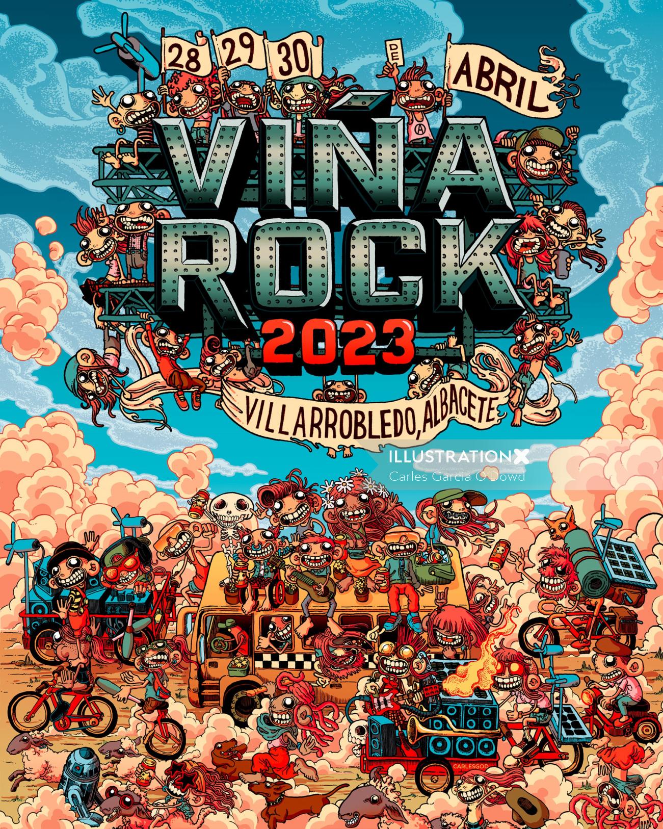 ビニャ ロック フェスティバルのポスター デザイン