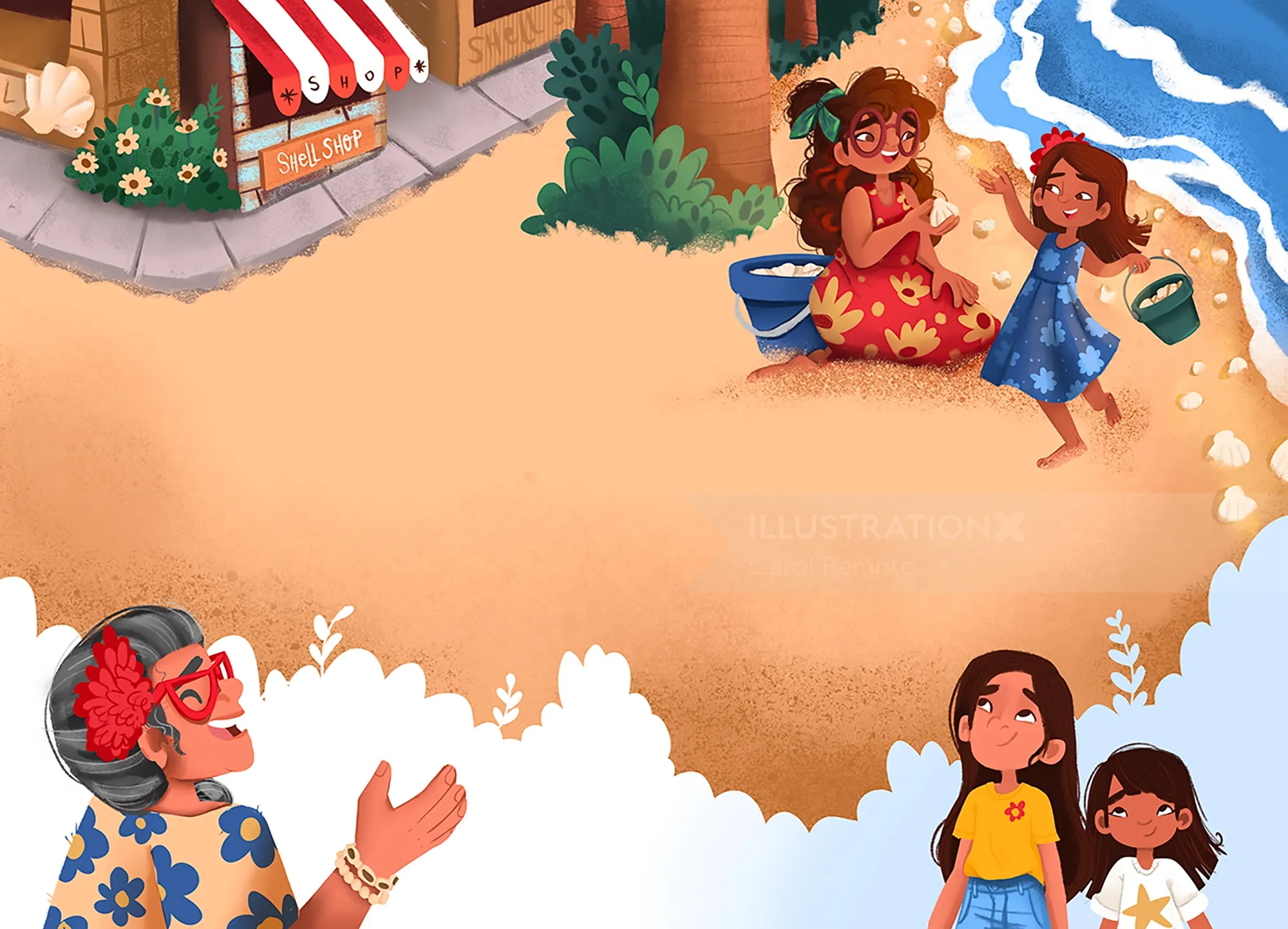 Spread of the book "A Song of Shells"