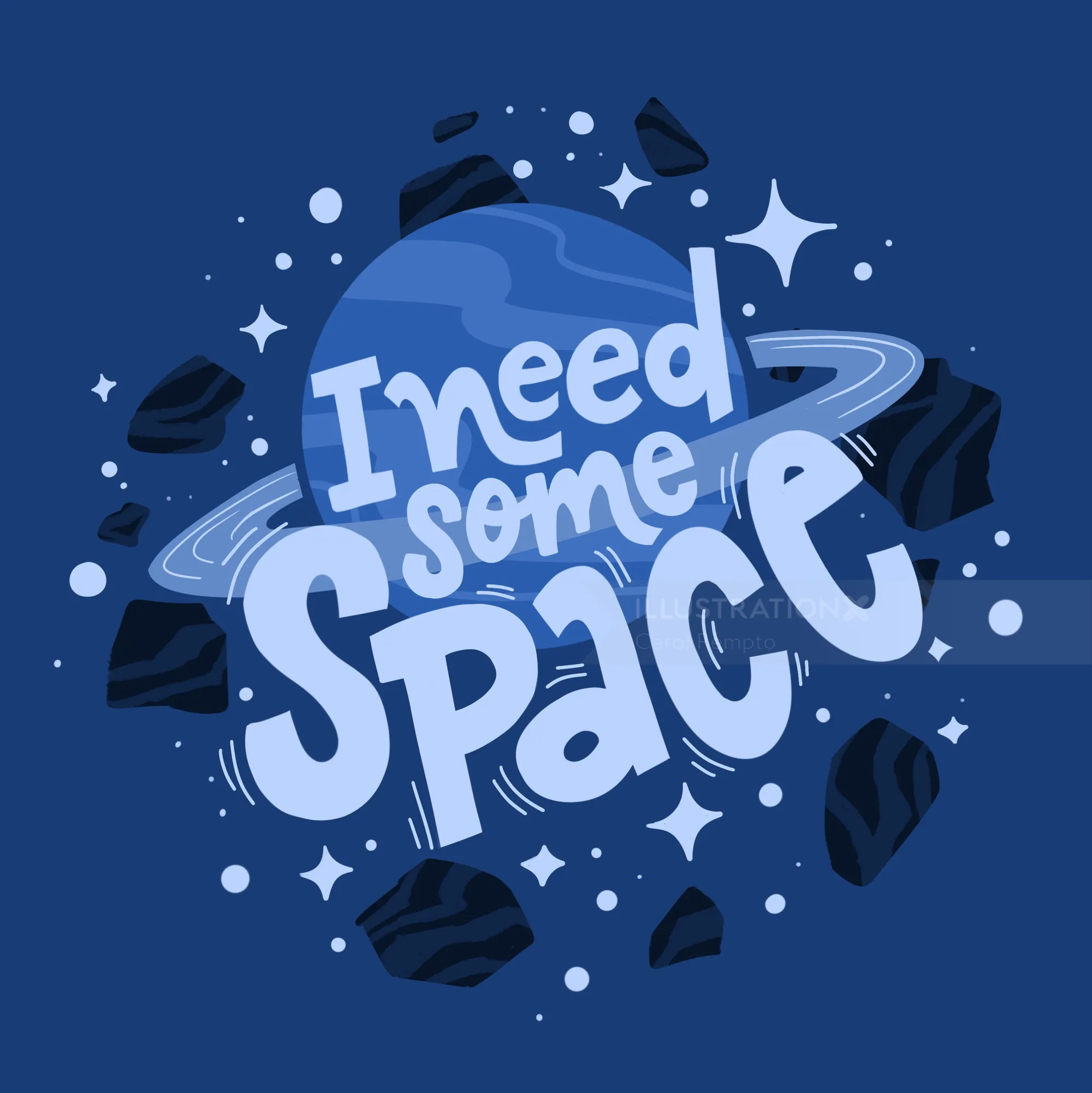 Text I need some space surrounded by planets and asteroids