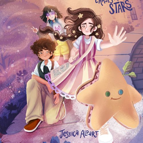 Book cover of Abigael Baker holding a star with two children and a whimsical background, by Carol Re