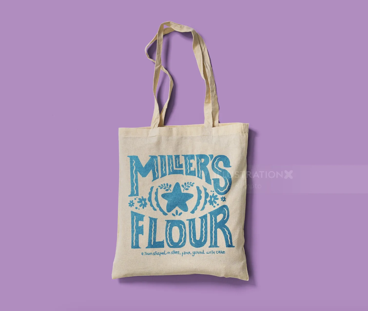Totebag with Miller's Flour design by Carol Rempto