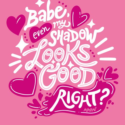 Lettering of Twice's 'Strategy' lyrics by Carol Rempto with hearts and stars