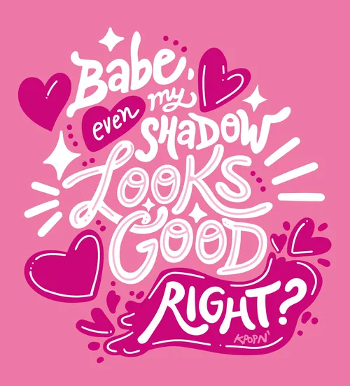 Lettering of Twice's 'Strategy' lyrics by Carol Rempto with hearts and stars