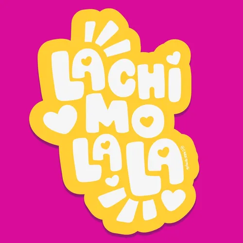 La Chí Mo La La sticker art by Carol Rempto with bright colors
