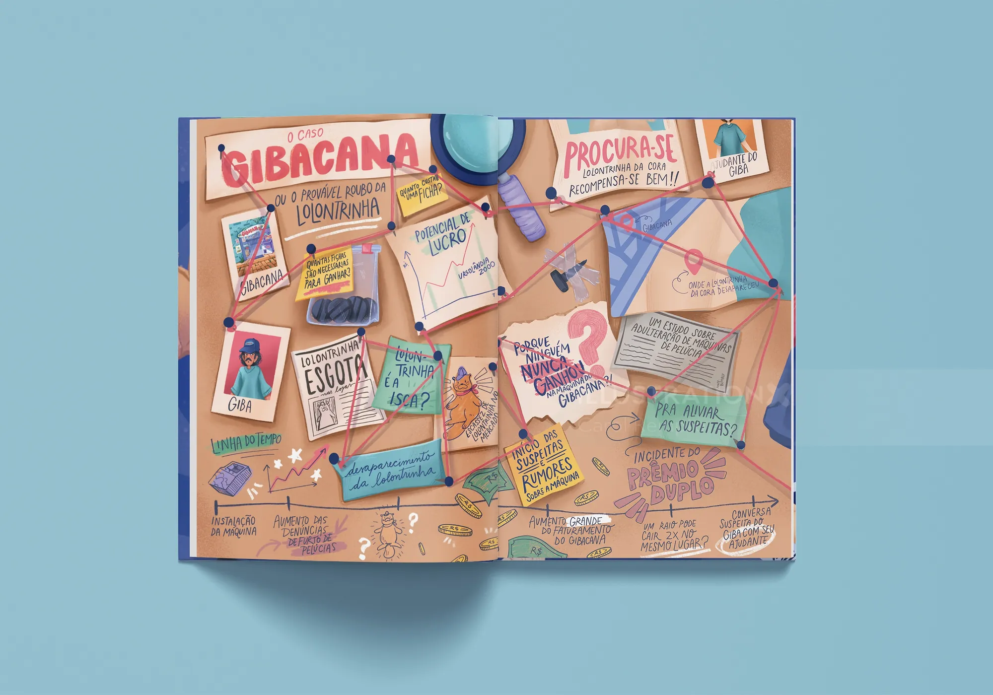 Colorful illustrated bulletin board collage by Carol Rempto
