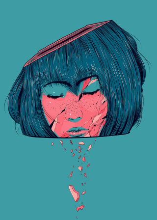 哭泣的女孩插画，作者：Carolina Rodriguez Fuenmayor