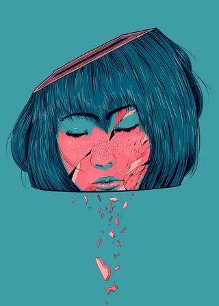 Crying girl illustration by Carolina Rodriguez Fuenmayor