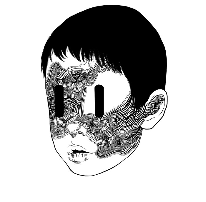 Graphic boy face with pattern