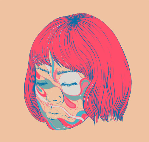 Graphic Girl with red hair