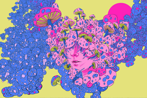 Graphic mushroom girl
