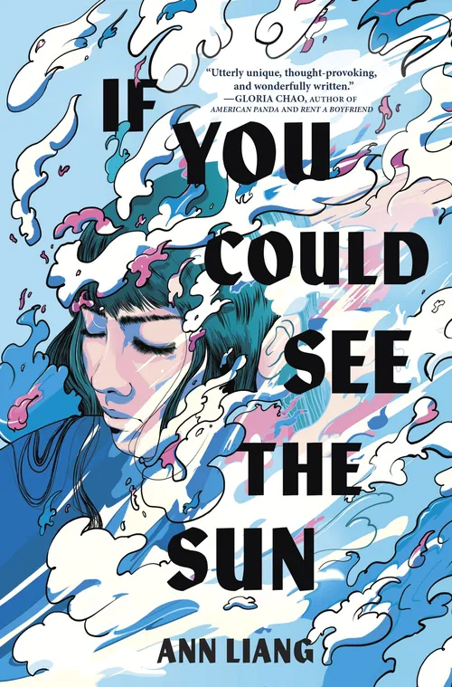 Illustration of a person surrounded by swirling clouds on book cover by Carolina Rodriguez Fuenmayor