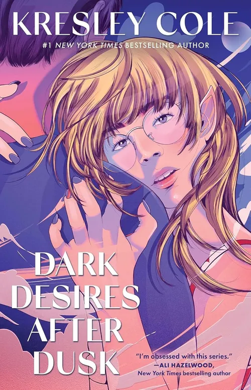 Dark Desires After Dusk cover by Carolina Rodriguez Fuenmayor, featuring an embracing couple