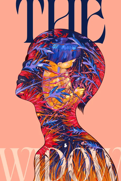 A Viúva, uma silhueta feminina colorida por Carolina Rodriguez Fuenmayor