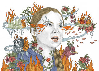 Greta Thunberg portrait illustration from 2022 calendar 'Between Women