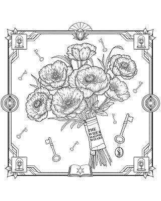 Une illustration de bouquet de fleurs pour un livre de coloriage