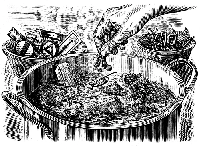 Black and white art of cooking  