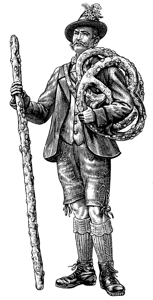 Historical man with rope
