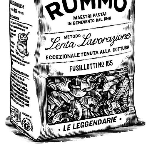 Rummo Fusillottini pasta package with Italian text