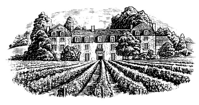 Ilustração de rótulo de vinho