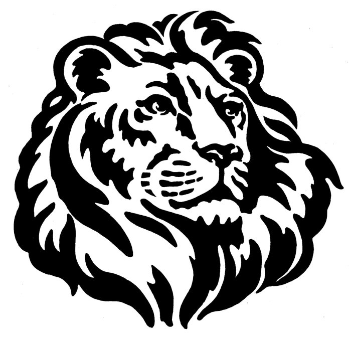 黒と白のライオンアート