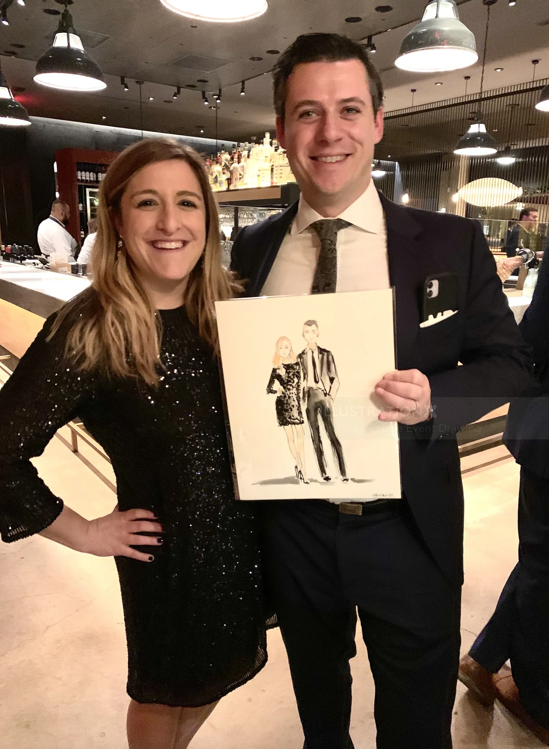 Guest presenting a live sketch created during the event