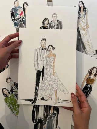 Artist showcasing live painting at event