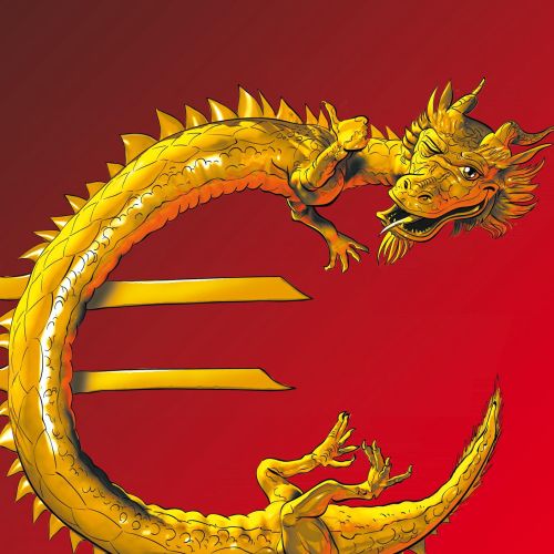 Dragon with euro sign shape
