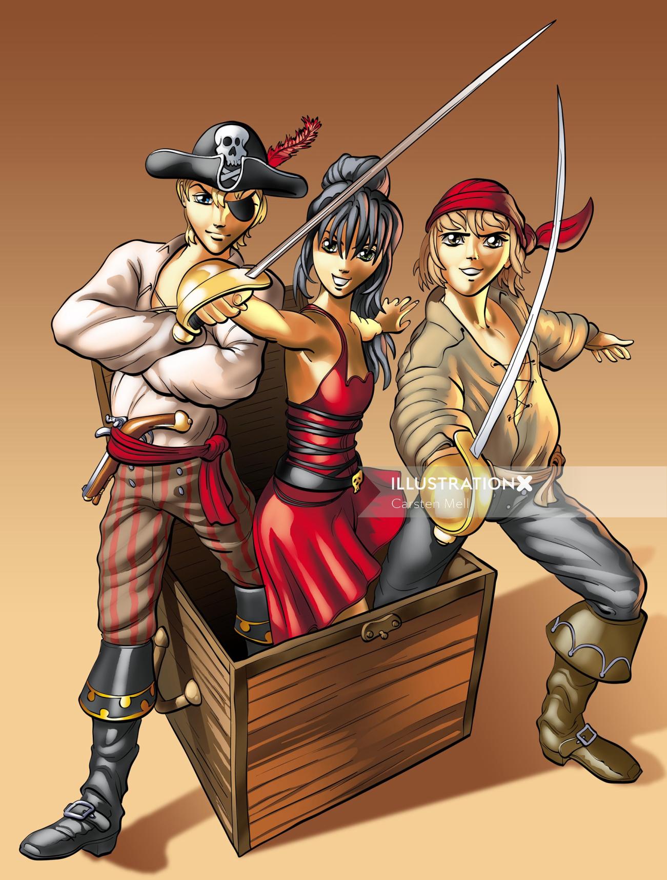 海賊と宝箱