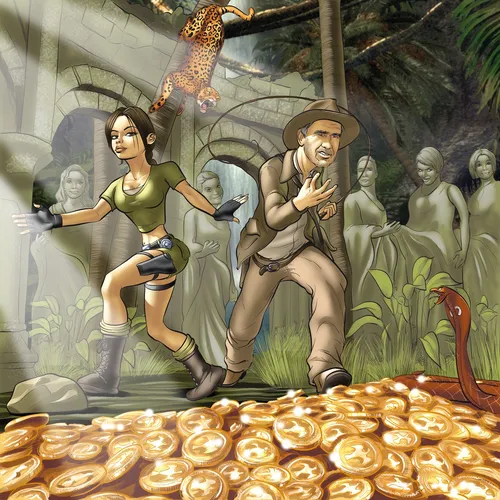 Laura and Indy with gold
