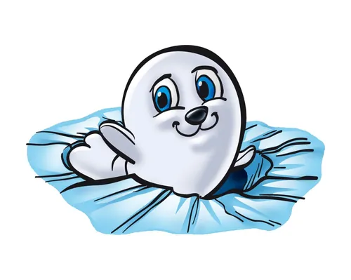 Cute baby seal lying on ice floe illustration by Carsten Mell