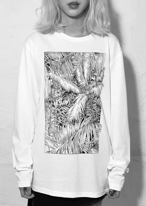 Black and White Line drawing of Trees
