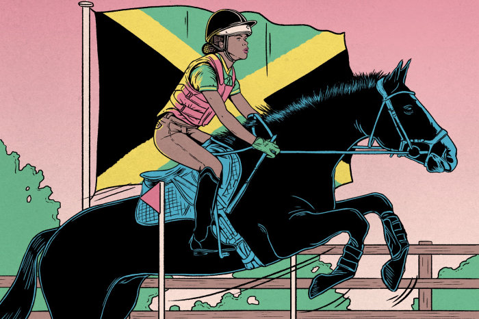 Graphic jockey on blackhorse
