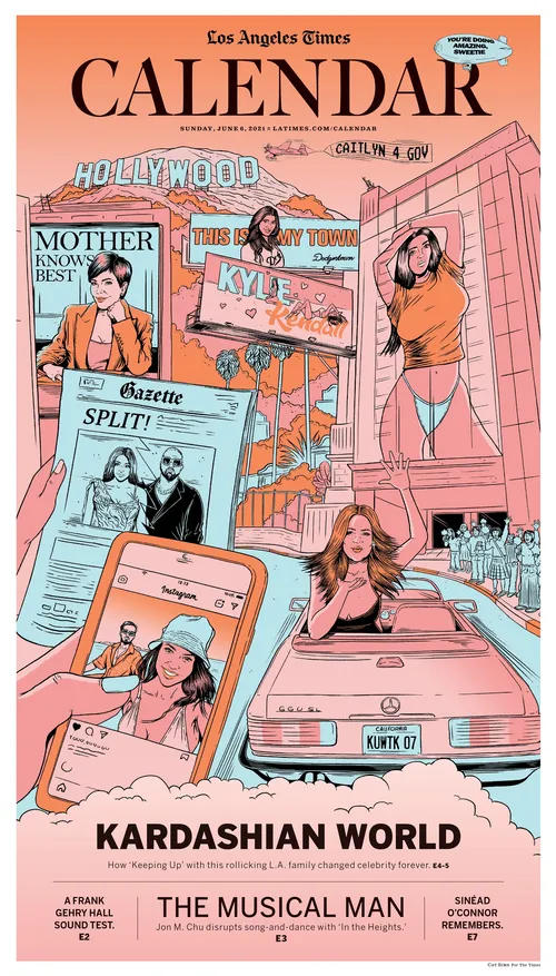 Cover art on the Kardashian empire for the LA Times