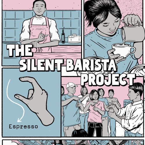 Graphic the silent barista project
