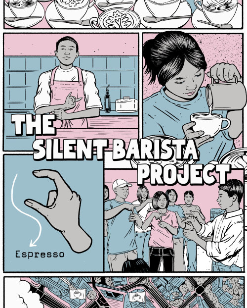 Graphic the silent barista project
